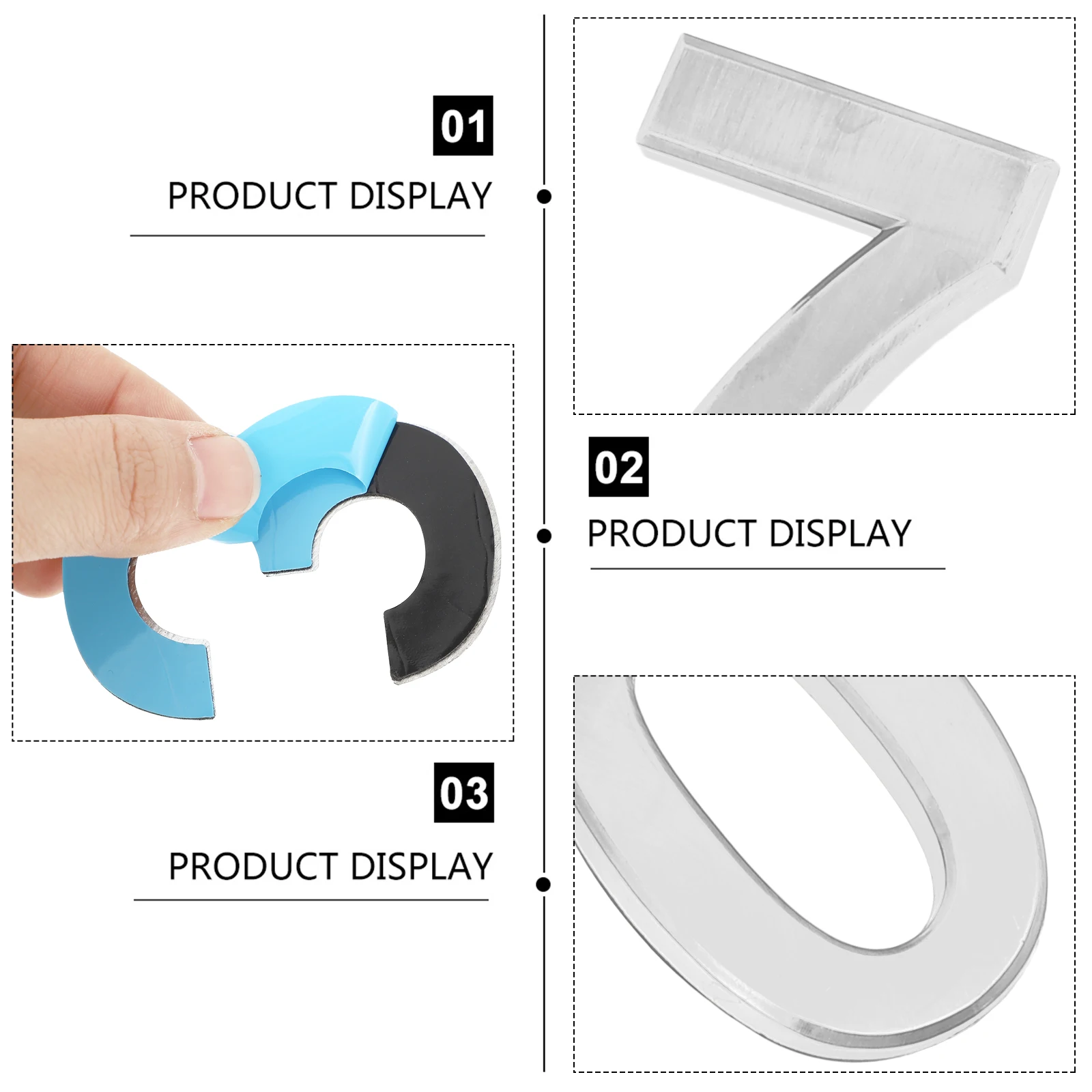 

10 Pcs Number Mailbox Draft Valve Front Door inside Plate Post outside Accessories Numbers Stainless Steel