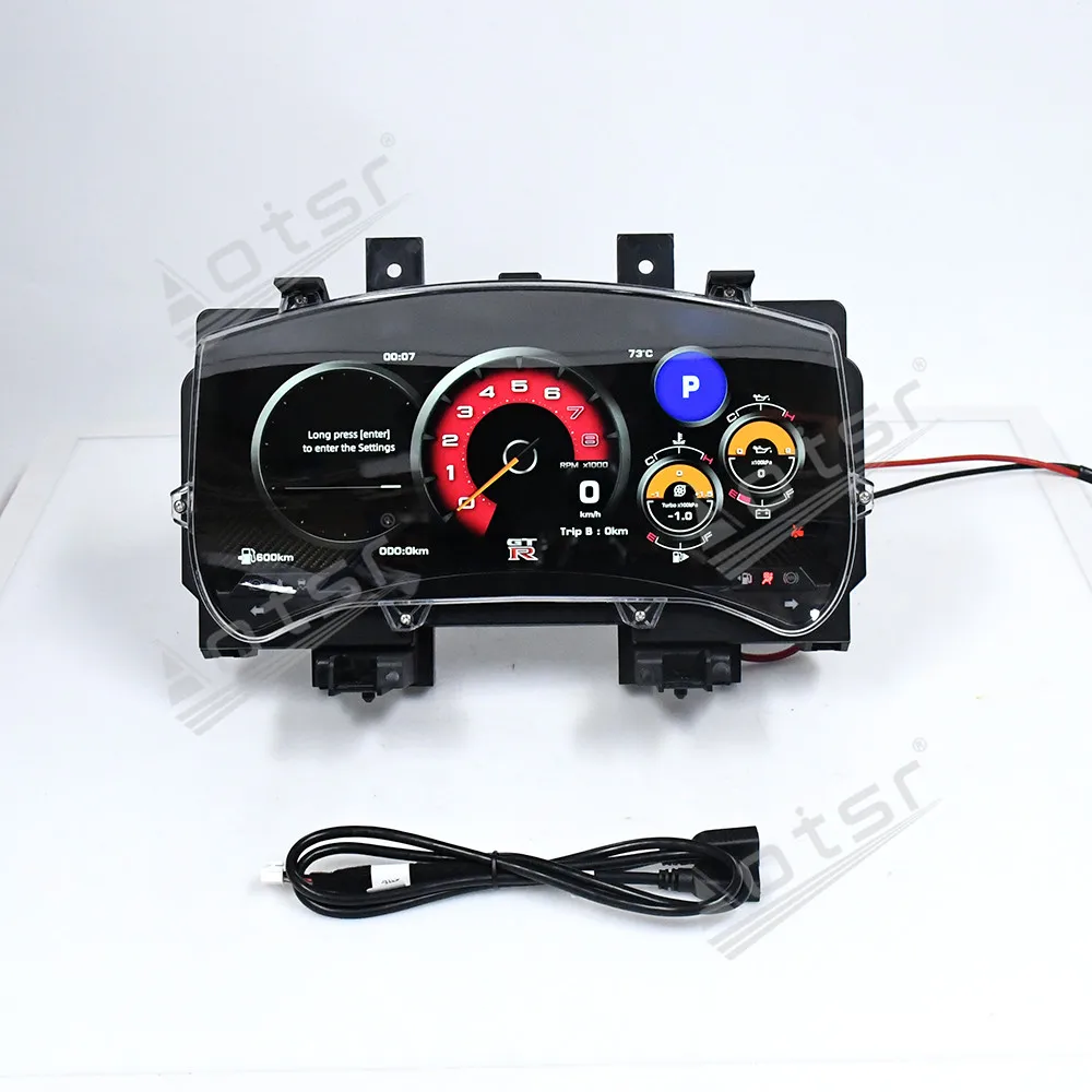 Digital Cluster Odometer Screen 12.3 Inch For Nissan GTR LCD Instrument Panel 2008-2015 Virtual Cockpit Speed Meter Dashboard