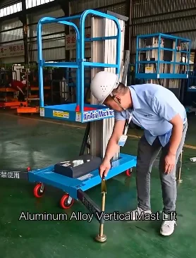 

Customized 4M 6M 8M 10M Lifting Height Adjustable Mobile Electric Single/Double Mast Aluminum Alloy Man Lift Work Platform