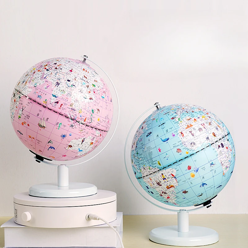 Children\'s Holiday Season Gift Puzzle Table Lamp Macaron Gemini Voice Explanation Globe Globo Terrestre