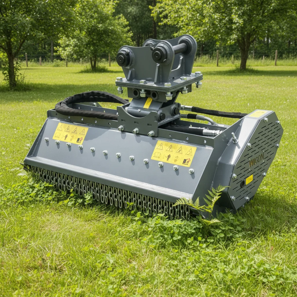 Excavator Mounted Flail Mower Attachment For Slope Ditch And Road Maintenance