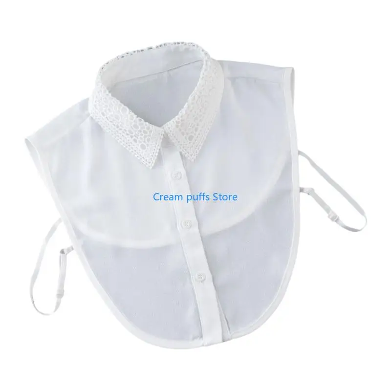 50LE، طوق دانتيل عصري قابل للفصل، قطعة عنق مريحة بنصف قميص، حشوة للمناسبات الرسمية