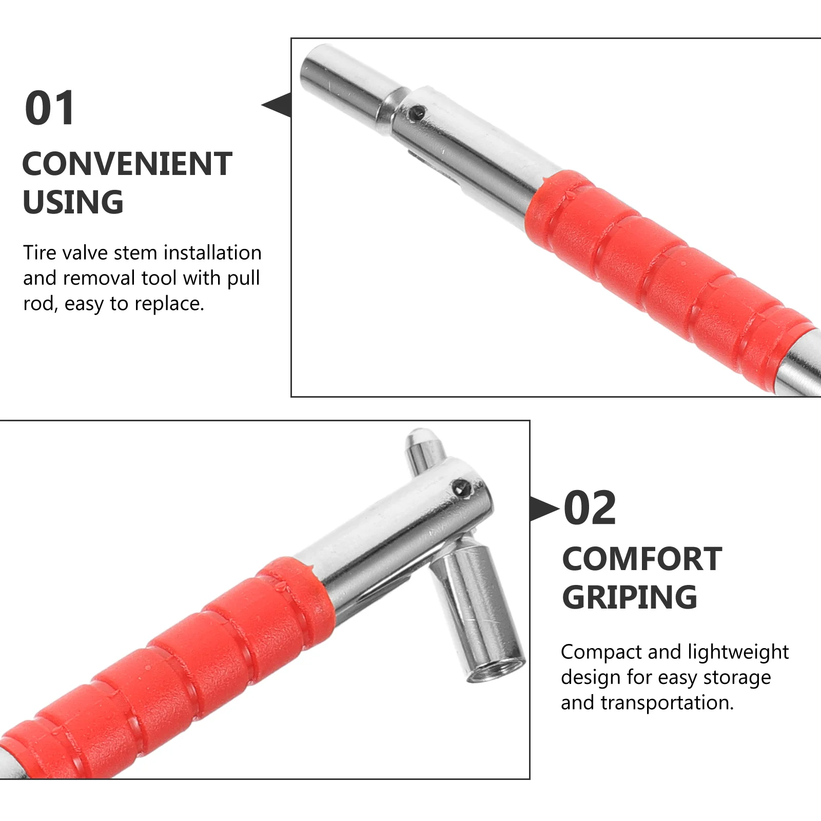 

Tire Valve Stem Puller Metal Rod Wrapped Nylon Durable Easy Operation Tool for Tire Stem Installation Removal Car Wheel Repair