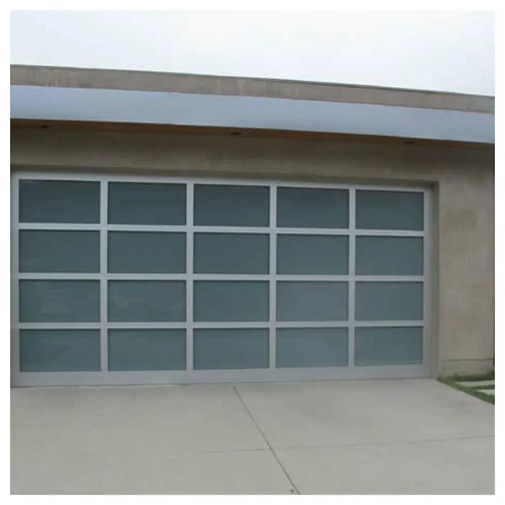 

Customization Prima Tempered Glass Aluminum Garage Door With Aluminum Frame Modern Garage Door