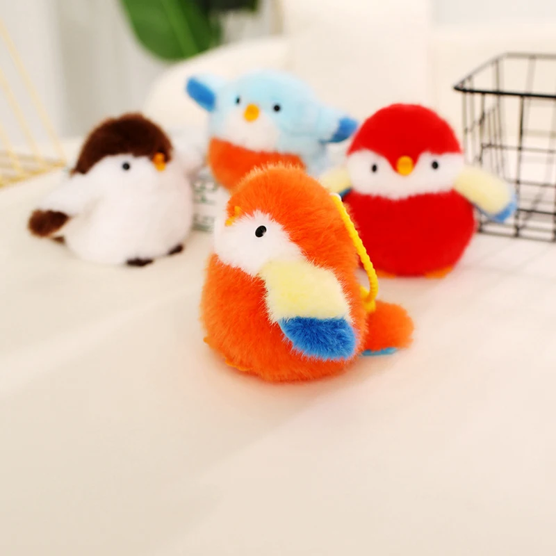 11 CM Kawaii Del Fumetto di Simulazione Anime Jiujiu Uccello di Peluche Animale di Peluche Per Bambini Sparrow Fatto A Mano Bambola Festival Regalo Ciondolo