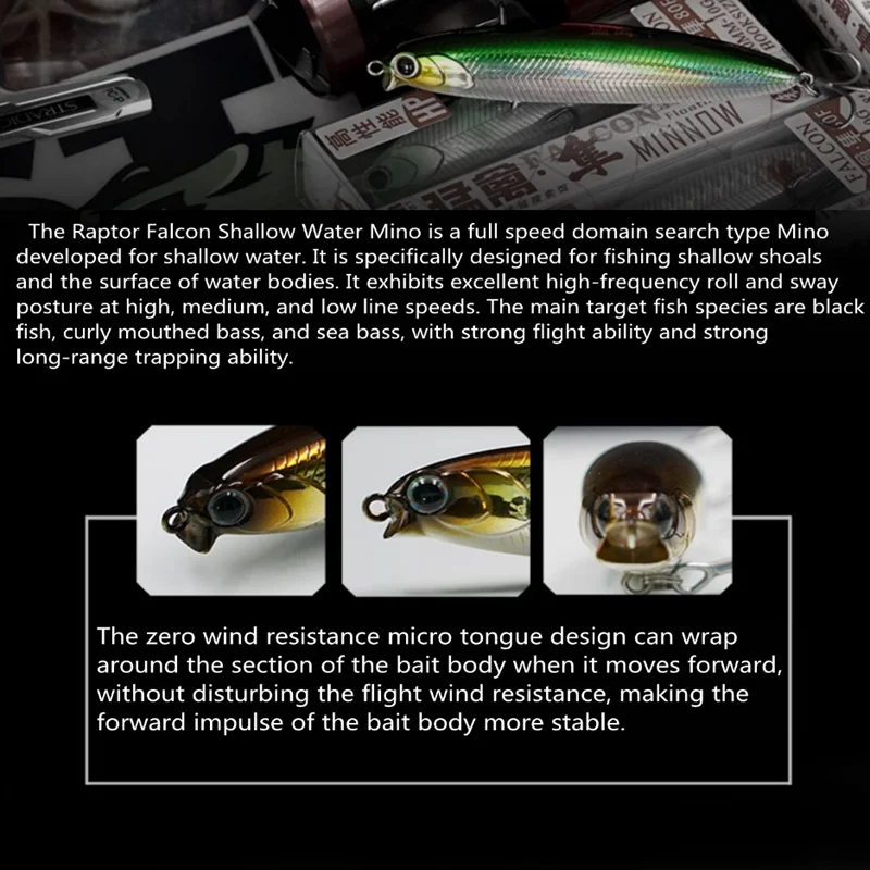New STT Raptor Floating Minnow Fishing Lure 80mm/10g Artificial Wobbler Long Range Shallow Water Search Fake Bait Fishing Tackle