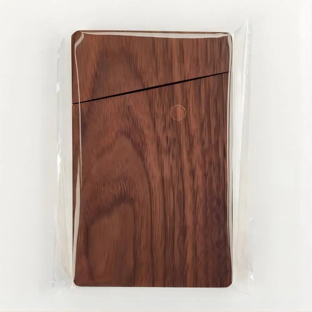 Black Walnut Portable Wooden Business Card Case ID Name Card Sleeve Office Supplies for Men Women