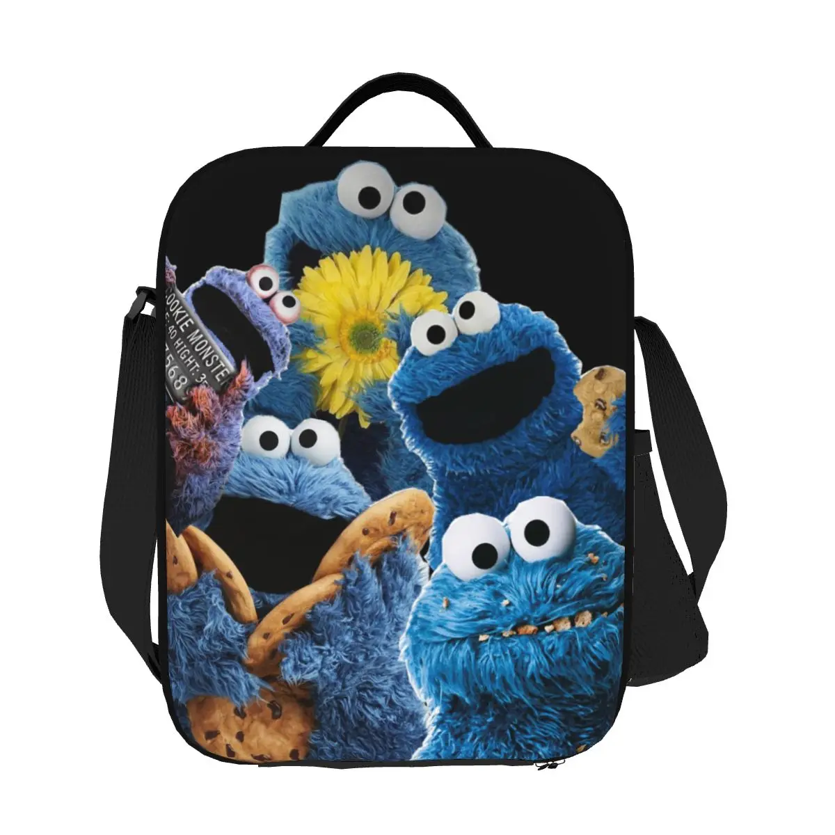 مخصص كوكي مونستر برامج التلفزيون الحرارية معزول حقيبة الغداء المحمولة الغداء المدرسة تخزين في الهواء الطلق بينتو عبوة طعام #2