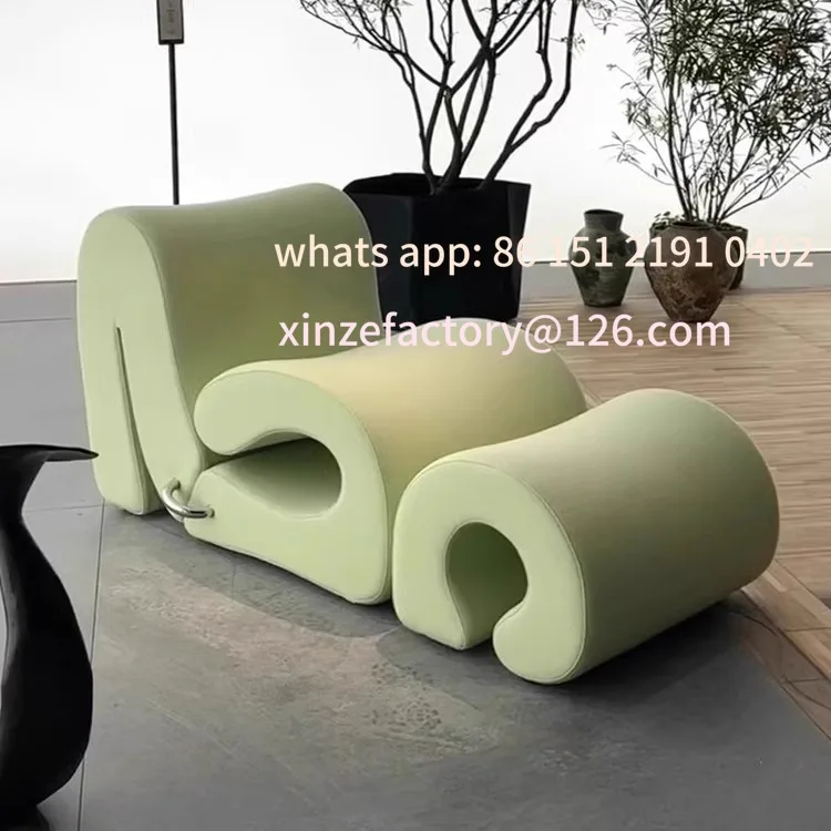 

Customizable new Italian minimalist water ripple hotel lobby sofa light luxury curved fabric hollow sofa combination