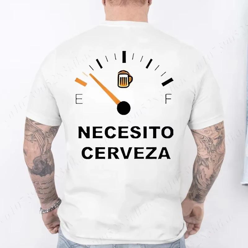 Camiseta informal de moda NECESITO CERVEZA, camiseta estampada para hombre, camiseta de moda, camiseta de cerveza de verano, Top informal de moda