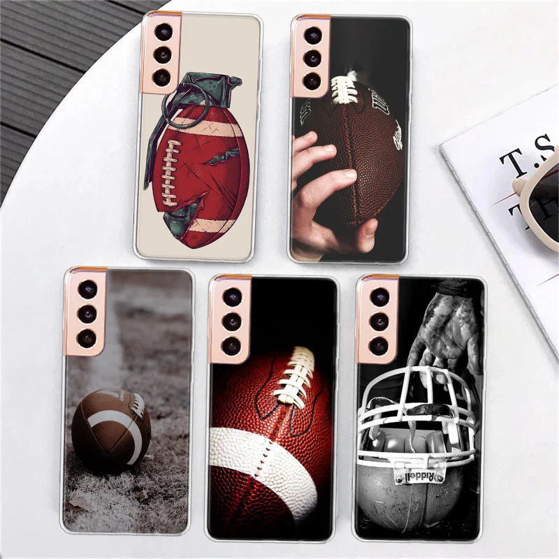 Rugby Ball Funda Phone Case For Samsung S21 S23 FE S20 Plus Galaxy S24 S22 Ultra Capa S10 S10E S9 S8 S7 Edge Cover TPU Fundas So