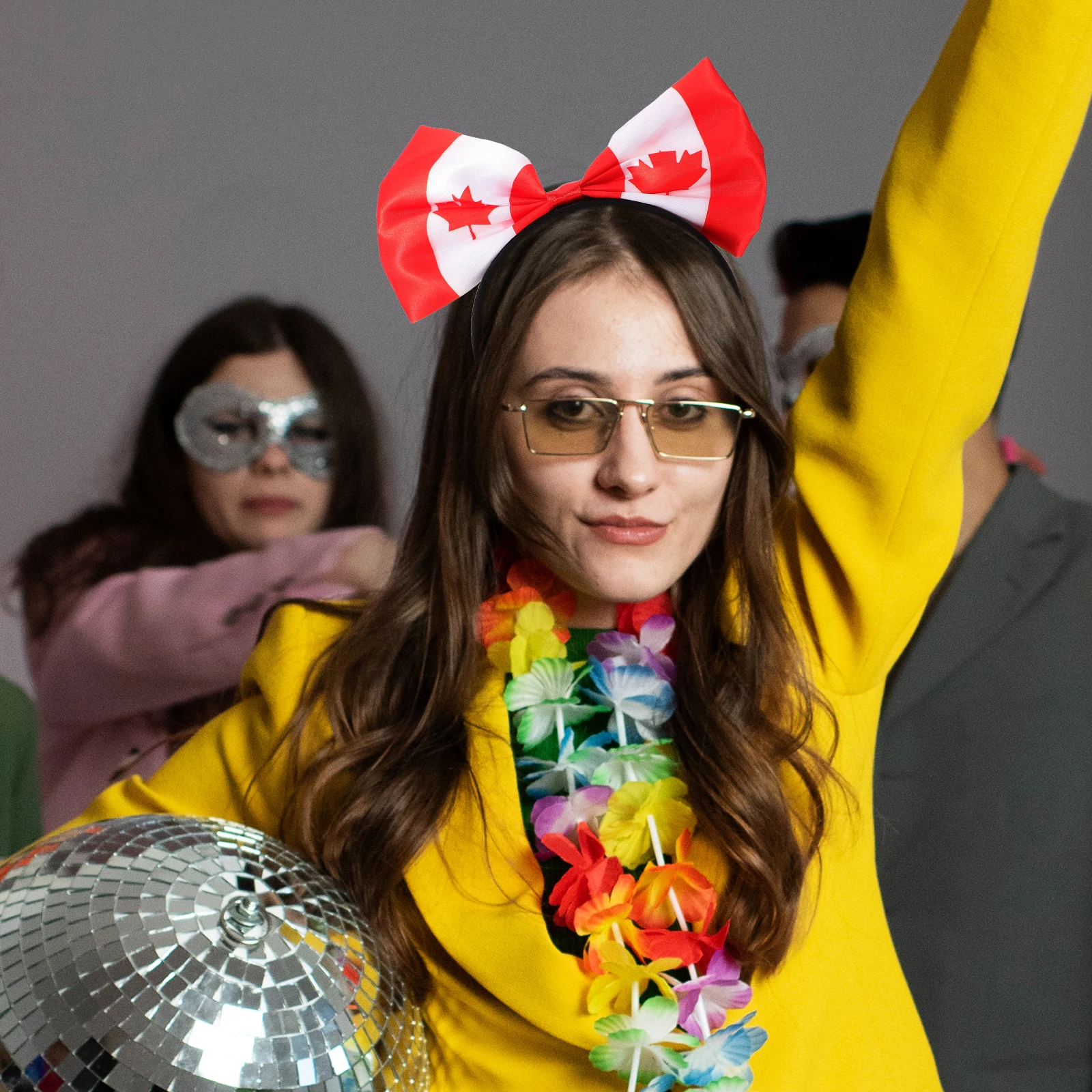 

Flag Bow Headdress Women Headpiece Hair Bands Headband Girls Canada National Day Party Accessories Celebrations