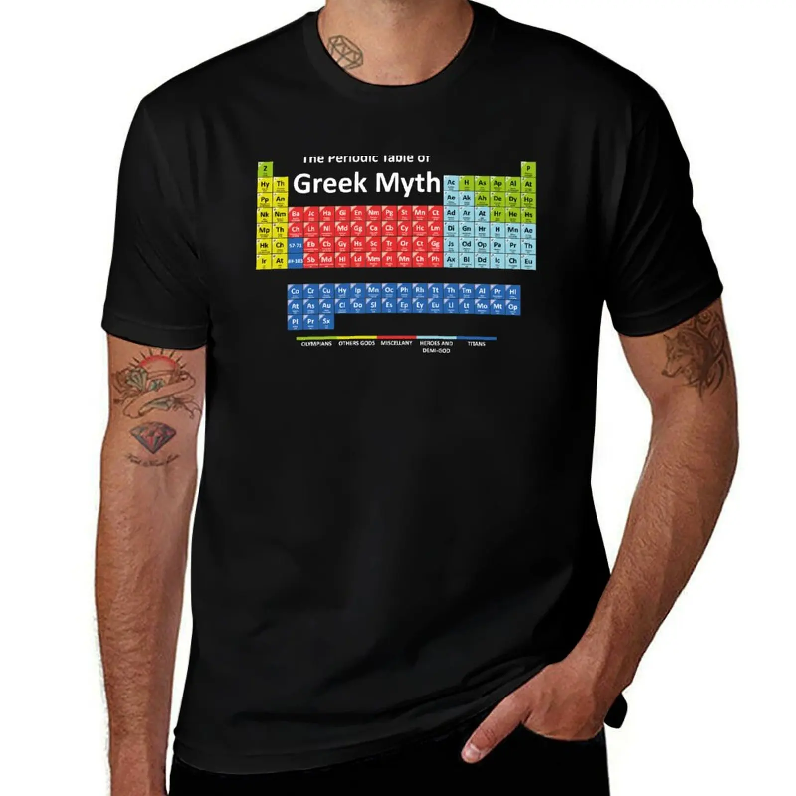 

man Table white T-Shirt Periodic man pack for of t t Greek Mythology graphic shirts shirts