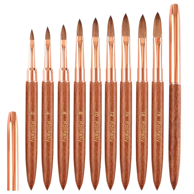 Nieuwe nagelbenodigdheden voor professionals 100% Kolinsky Nail Art Brush Acryl UV Gel Extension Pen Nagellak Schilderij Tekening Brush
