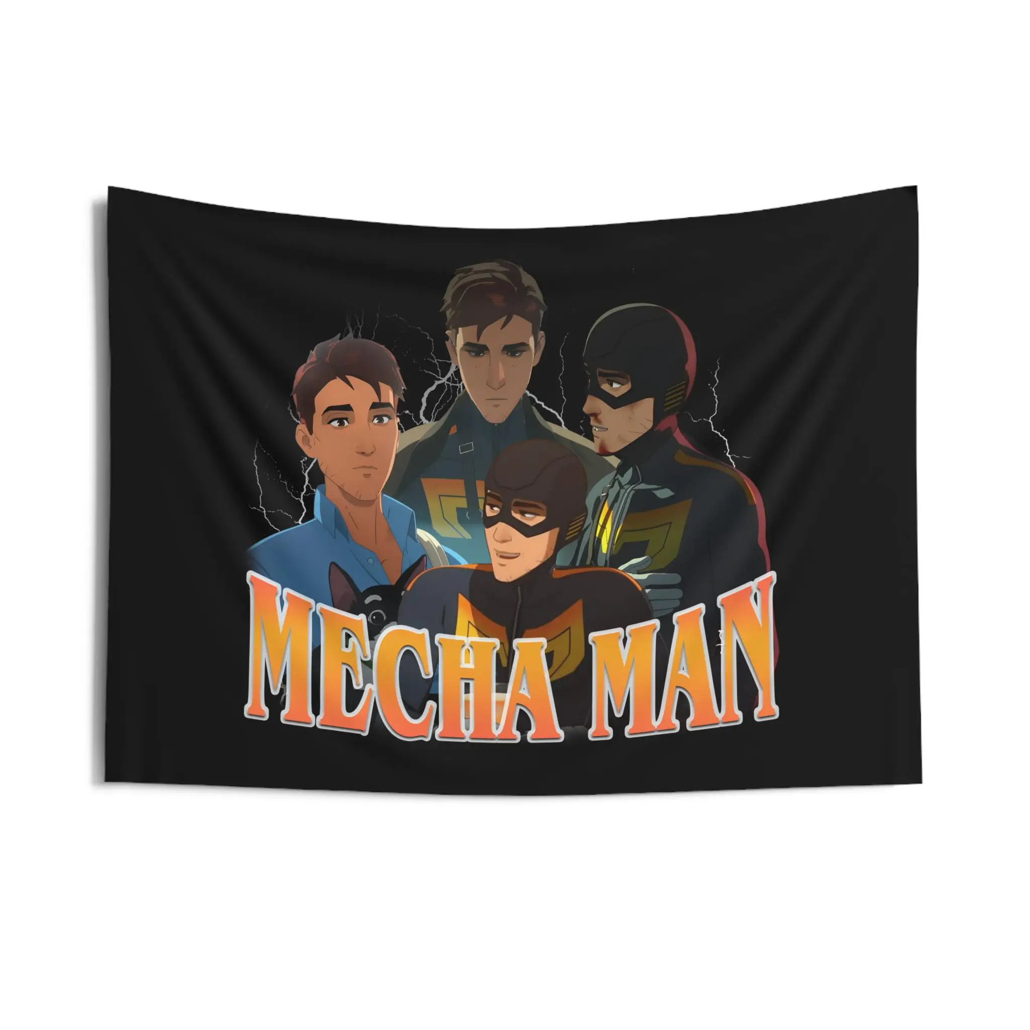 2026 M-Mecha Man Bootleg Rock Styles Flag Flag Indoor Wall Tapestries, Mecha Man Dispatch Pink Flag Dormitory Tapestry