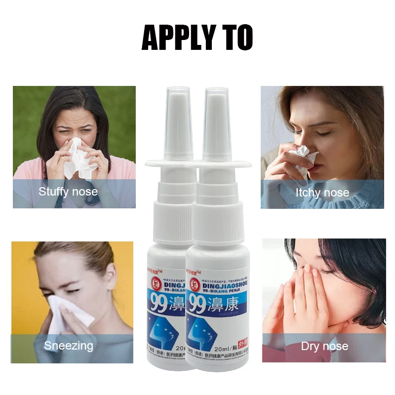 20ml Nose Spray Treatment Nose Blocked Uncomfortable Sneeze Chronic Rhinitis Sinusitis Drop Chinese Traditional Herb Medical