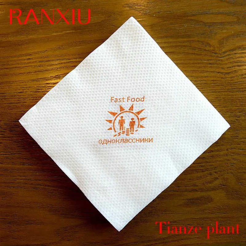 Custom Custom printed logo %  fiber table napkins paper napkins tissue