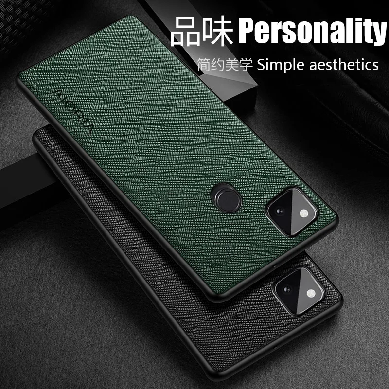 Funda de cuero con patrón cruzado para Google Pixel, carcasa de lujo para google pixel 5A, 5, 4A, 5G, 4, XL