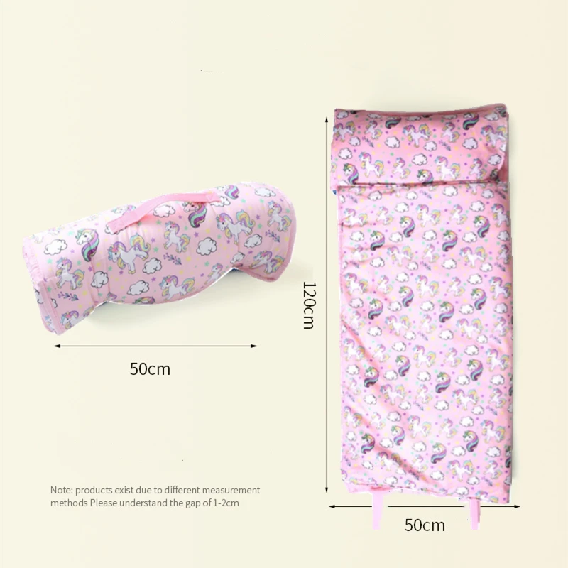 

New Design Thick Toddler Nap Mat with Pillow & Blanket Roll Up Nap Mat for Preschool Soft Kids Sleeping Mat