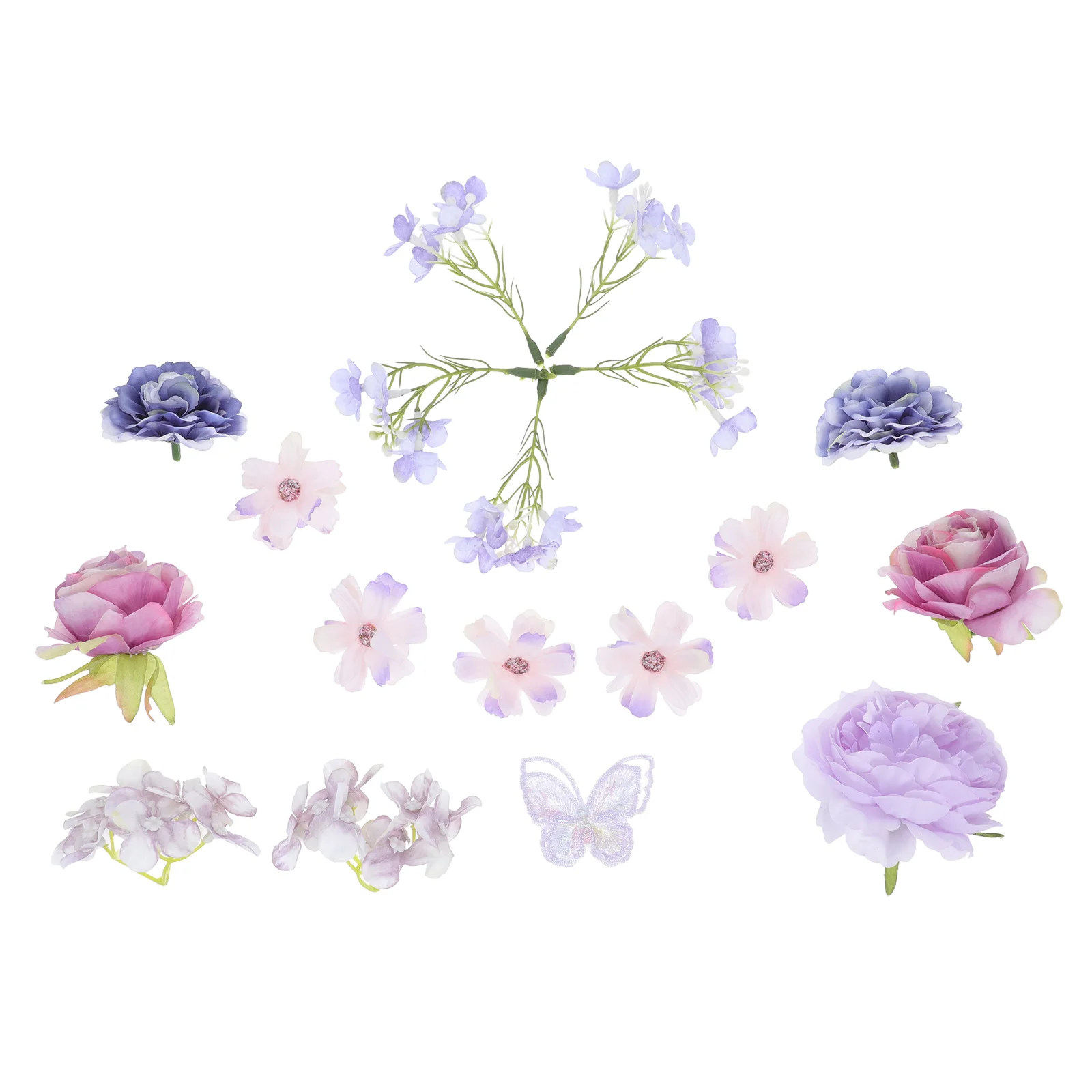 1Set Mini Künstliche Blumen DIY Kit Faux Realistische Kleine Blumen für Hochzeitssträuße Home Decor Handwerk Blumenköpfe Künstlich