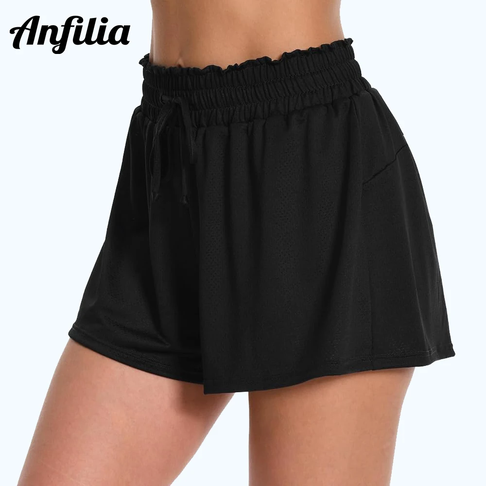 Anfilia 3-Zoll-Badeshorts für Damen mit hoher Taille, UPF 50+, schnell trocknende Badeshorts mit Innenfutter
