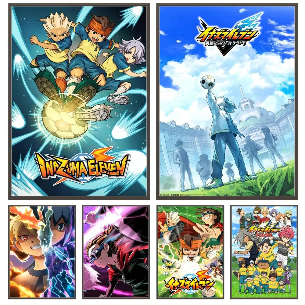 anime Inazuma Eleven Poster Poster HD Waterproof Self Adhesive Wall Art Print Decor for Bedroom Living Room Gift