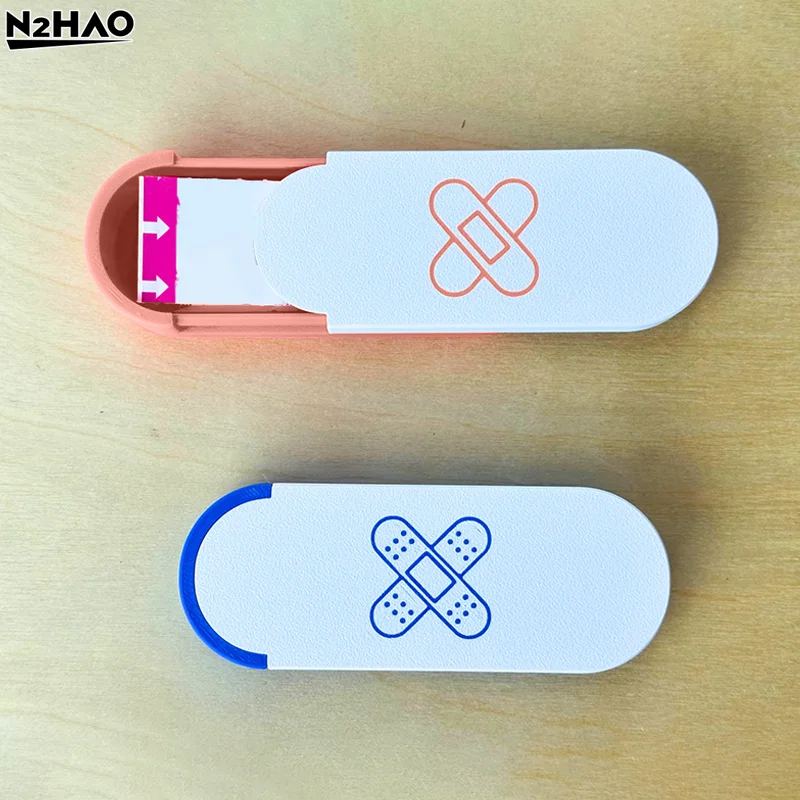Colourful Cute Band-Aid Storage Box Portable Sliding Toothpicks Swabs Dental Flossers Organization Home Office Travel Essentials