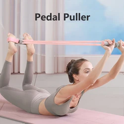 Multifunction Tension Rope, 4-Tube Elastic Yoga Pedal Puller Resistance Band,for Abdomen/Waist/Leg Stretching Slimming Training