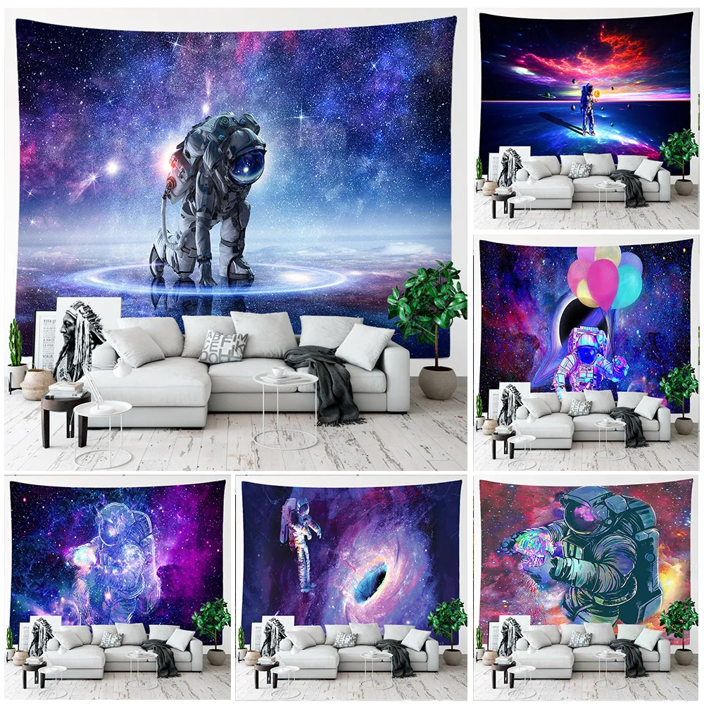 

Astronaut Tapestry Wall Hanging Room Decor Bohemian Hippie Mandala Psychedelic Witchcraft Tapestry Home Decoration Aesthetics