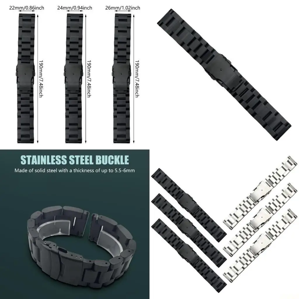 B03F Smartwatch Adjustable Band Bracelet Strap with Double Safety Clasp for Men Women