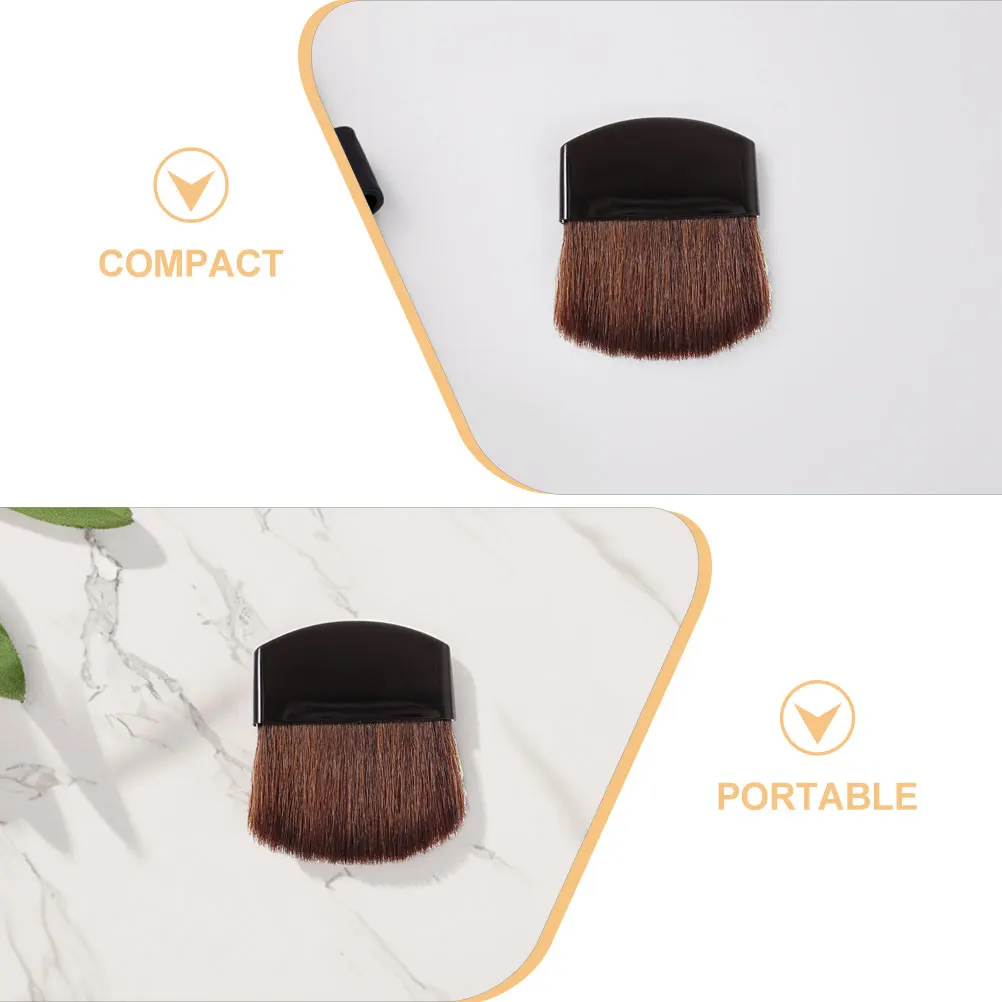 Juego de 3 brochas de maquillaje con cerdas suaves para base, colorete, polvo, crema líquida, brochas portátiles mini de viaje para el rostro de mujer