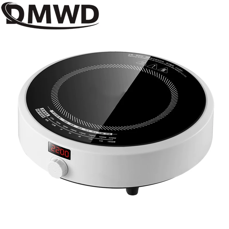 DMWD 2200W Electric Induction Cooker Household Round Smart Heat Plate Creative Precise Control Cookers Hob Cooktop Plate Hot Pot