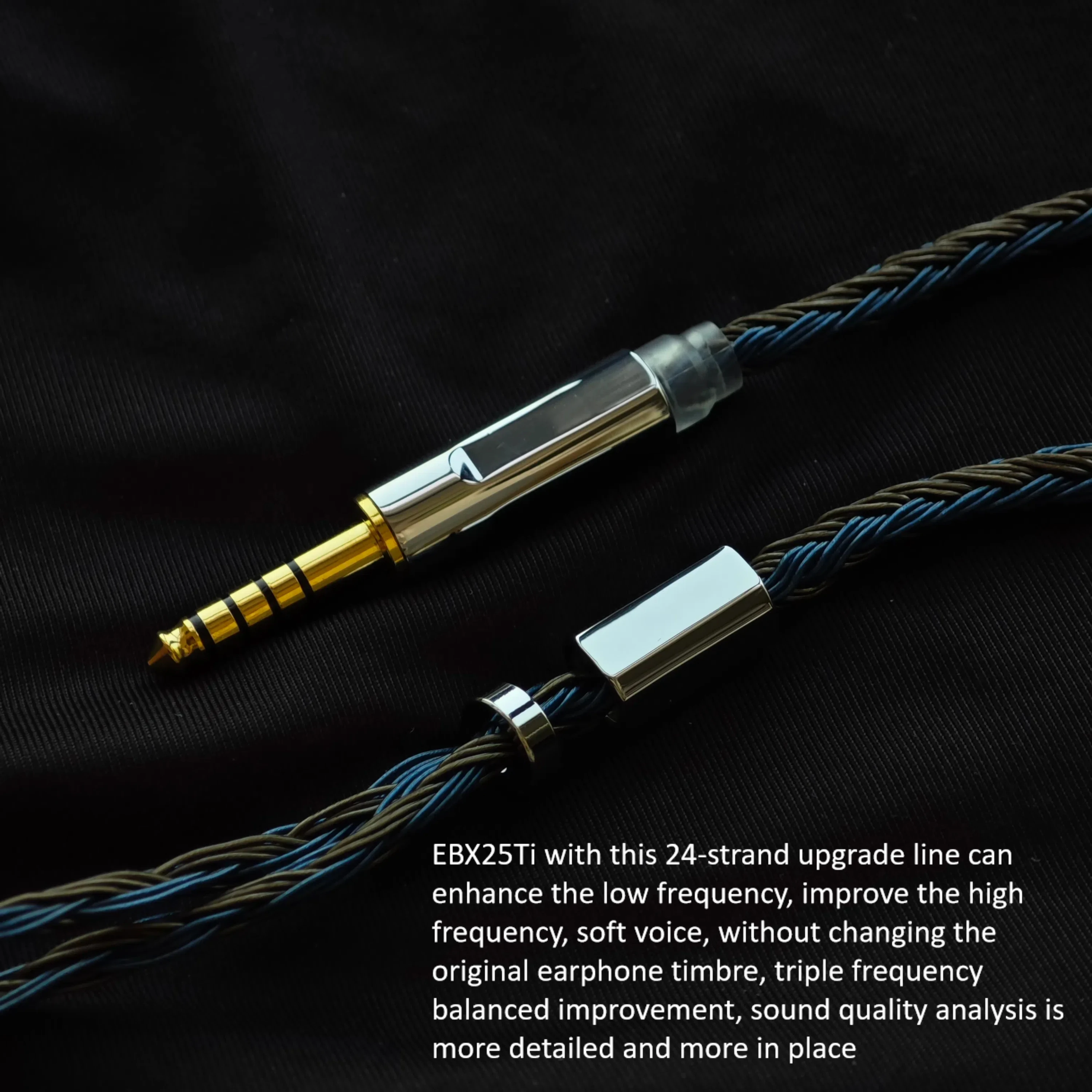 24 core compatibili con il cavo di aggiornamento per cuffie NiceHCK EBX25Ti, 3,5 mm con microfono, bilanciato 2,5/4,4 mm, OCC placcato argento
