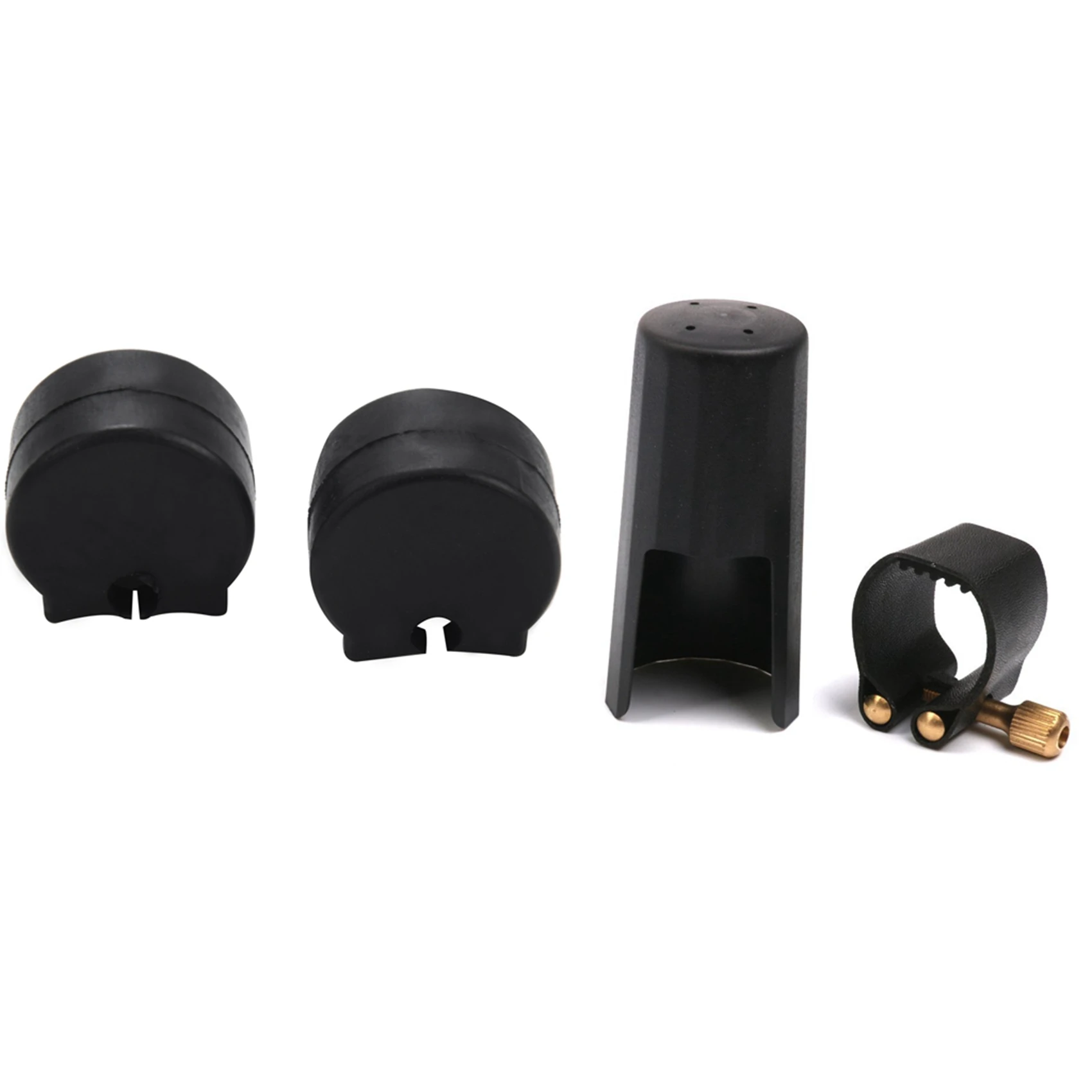 Plastic Clarinets Nozzle Cap with PU Ligature Black & Rubber Clarinet Black Resilient Thumb Rest Saver Cushion Pad