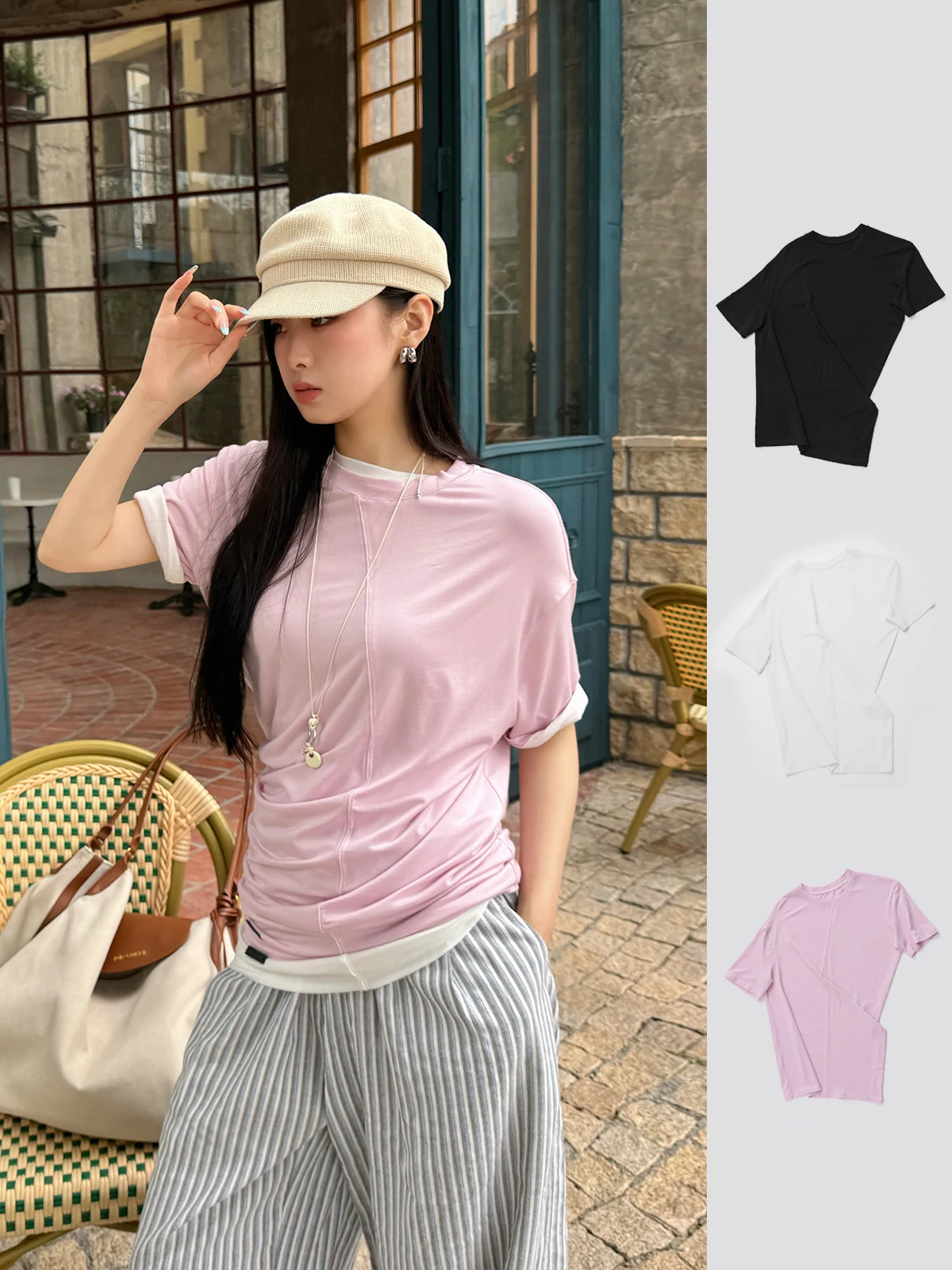 

Футболка Brand ort Sve T-irt Bow Knife ape, повседневная, свободного кроя, однотонная, летняя, Handpied Store