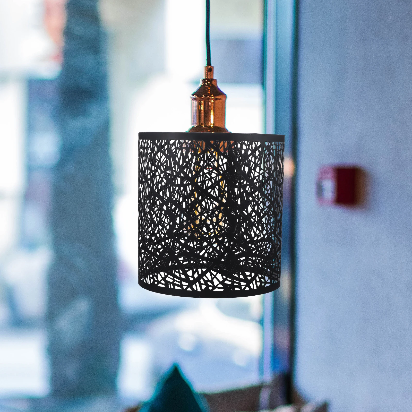 

Wrought Iron Lampshade Black Hollow Design Replacement Table Floor Lamps Shades Modern Bedroom Living Room Metal Lighting