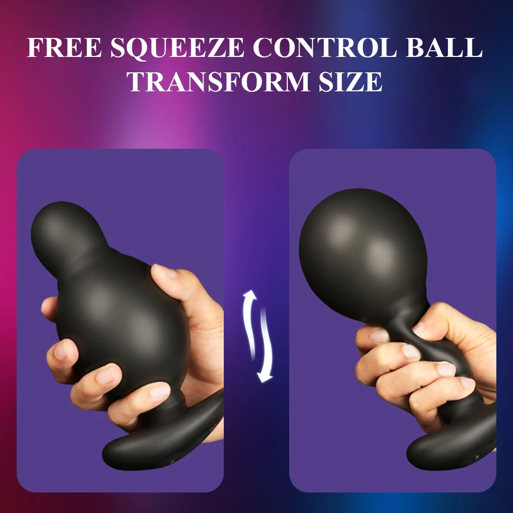 Inflatable Prostate Massager Anal Toys Powerfull Vibrator for Men Women Anal Plug Wireless Remote Control Sex Toy for Adult 18