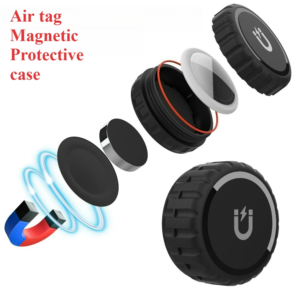 

Apple Airtag Three-proof Protective Hard Case Tracker Anti-loss Device Locator PC Strong Magnetic