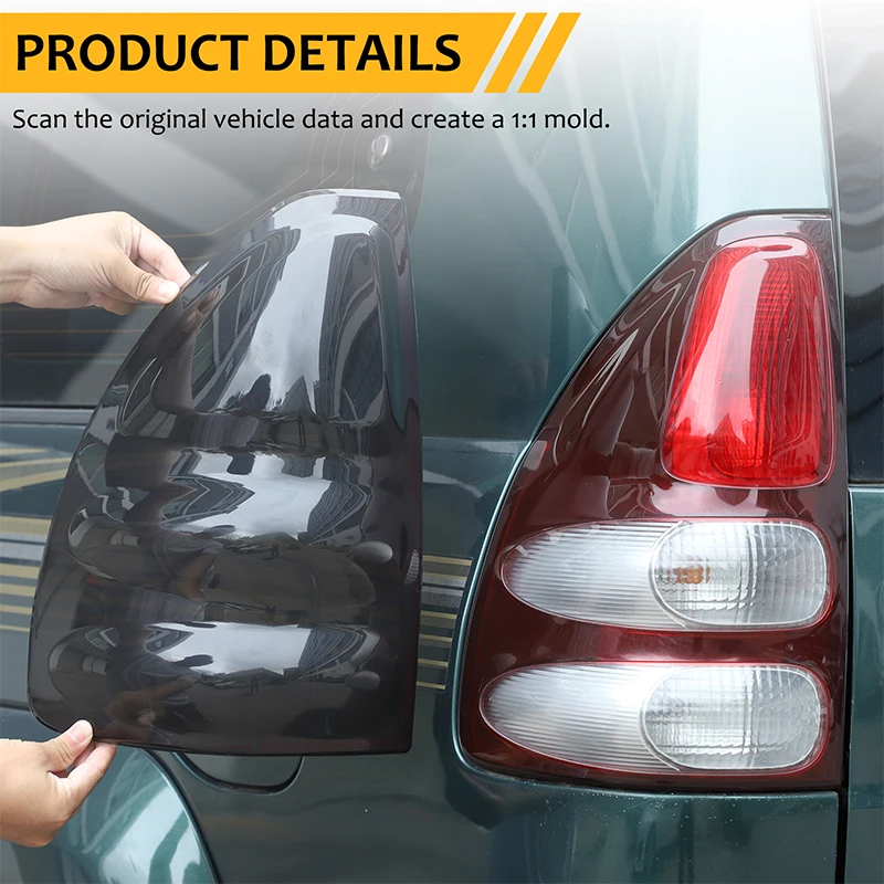 

For Toyota Land Cruiser Prado120 150 250 03-26 ABS Blackened Car Rear Tail Light Turn Signal Prompt Cover Trim Car Accessories