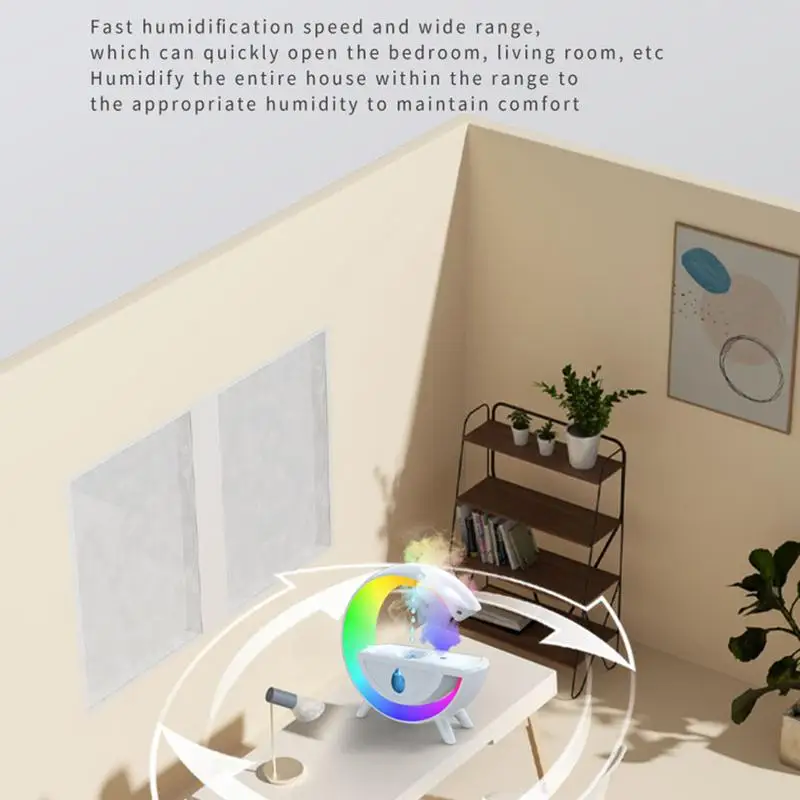 Humidificadores de aire antigravedad con luz nocturna RGB, máquina de aromaterapia creativa, nebulizador para el hogar, gotas de agua