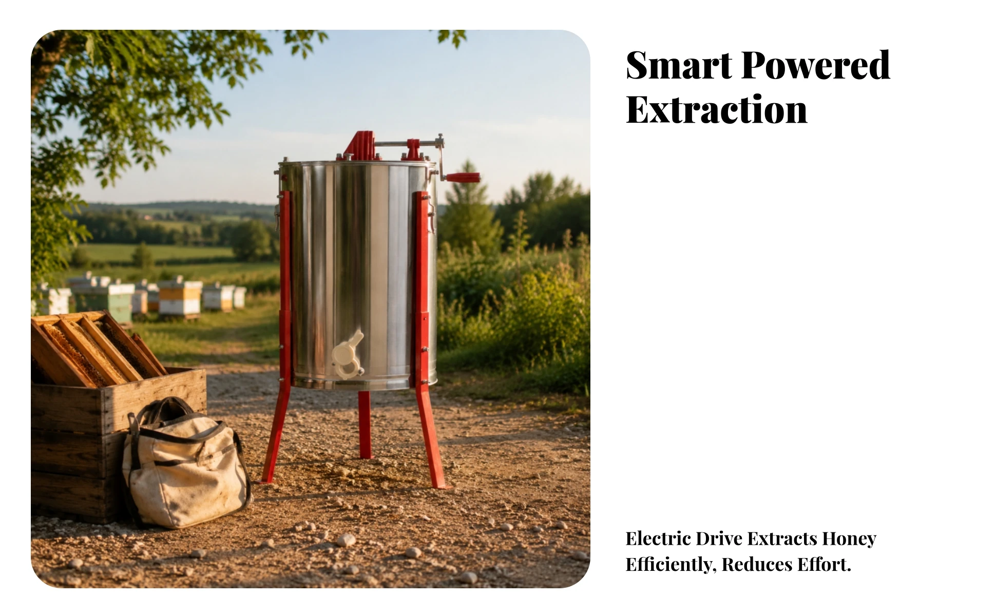 4-Frame Honey Extractor Vertical Stainless Steel Honey Extractor Honeycomb Drum Rotator Polished Metal Apiary Tools Stable Stand 4-Frame Honey Extractor Vertical Stainless Steel Honey Extractor Honeycomb Drum Rotator Polished Metal Apiary Tools Stable Stand