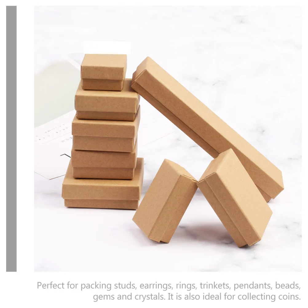 6Pcs Jewelry Gift Box Solid Color Mini Portable Jewelry Organizer Case Sponge Liner Earrings Necklace Storage Travel Box
