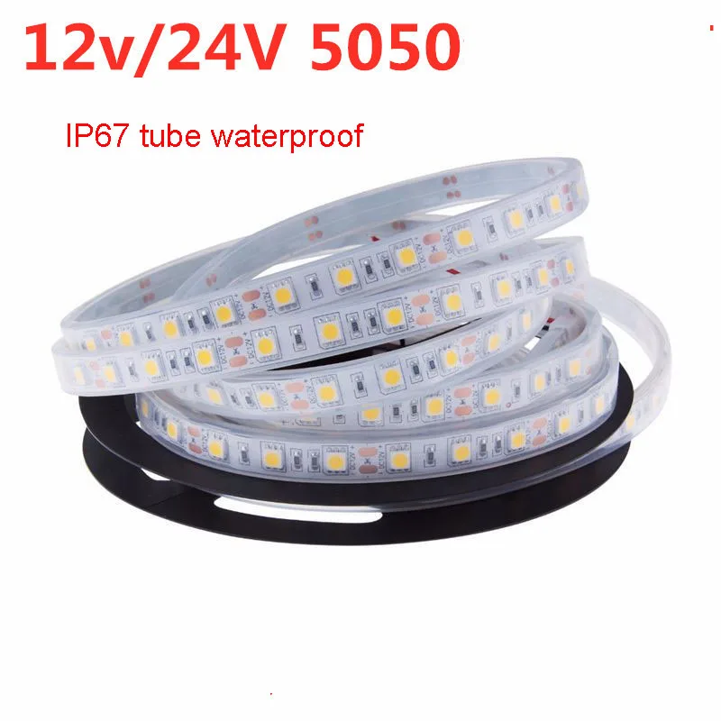 

5m 12v 24v Waterproof LED Flexible Ribbon Strip RGB 2000k 3000K Nature White 4000K 6000K Red Green Blue Yellow Pink Ice Blue Car
