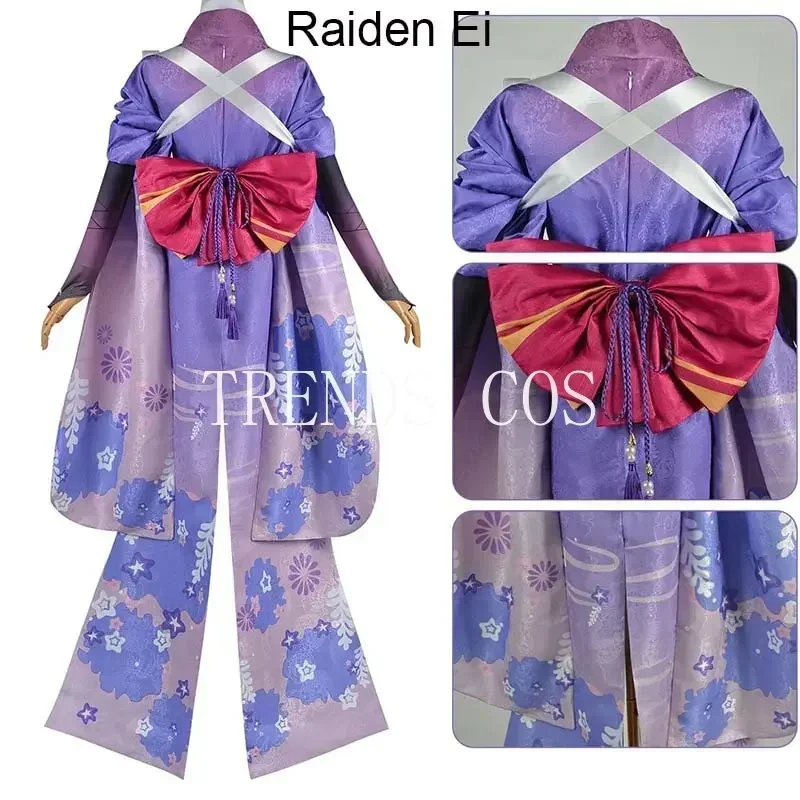 Anime Cosplay Raiden Ei Beelzebul Costume Cosplay Raiden Shogun Kimono Beelzebul Abiti per Comic Con Festa di Halloween