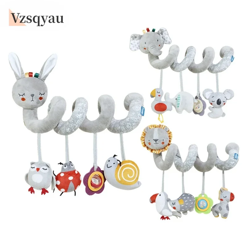 Assento de carro do bebê brinquedo atividade espiral pelúcia pendurado envoltório em torno do carrinho de bebê sensorial educação precoce brinquedo para o presente da criança