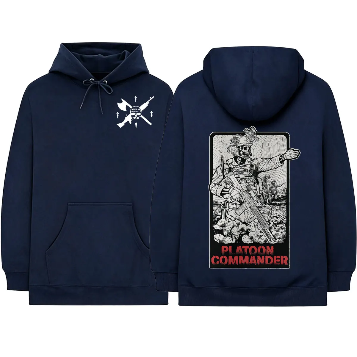 Platoon Commander Forward Observations Group Skeleton Hoodies Men's Women Clothing Long Sleeves Oversized Pullovers Sweatshirts