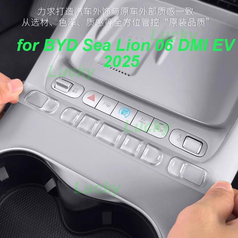 

Car Central Control Button Epoxy Stickers for BYD Sea Lion 06 DMI EV 2025 Steering Wheel Lift Panel Trim Interior Accessories
