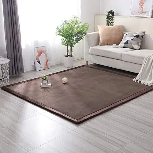 Hot sale coral fleece Tatami Area Rug Kids Play Mat Sitting Room Memory Foam Center Carpet for Living Room floor rugs