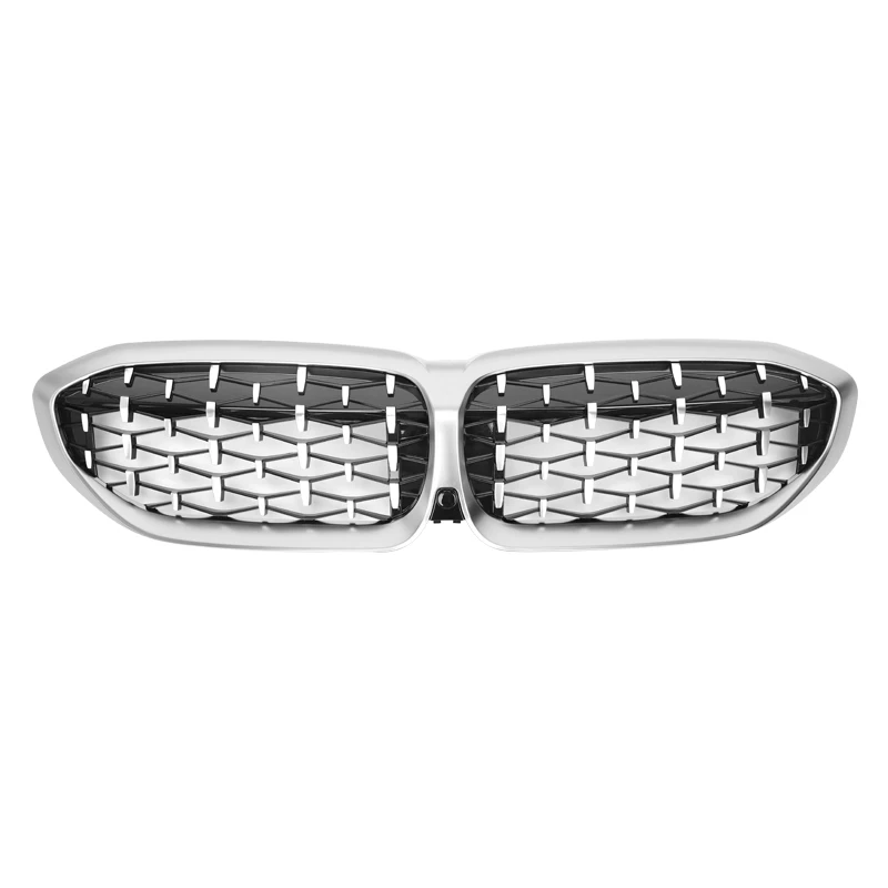 New Diamond Meteor Grill for BMW G20 Grille 3 Series 320 325 2019 2020 Front Bumper Grille Glossy Black & Chrome Kidney Grille