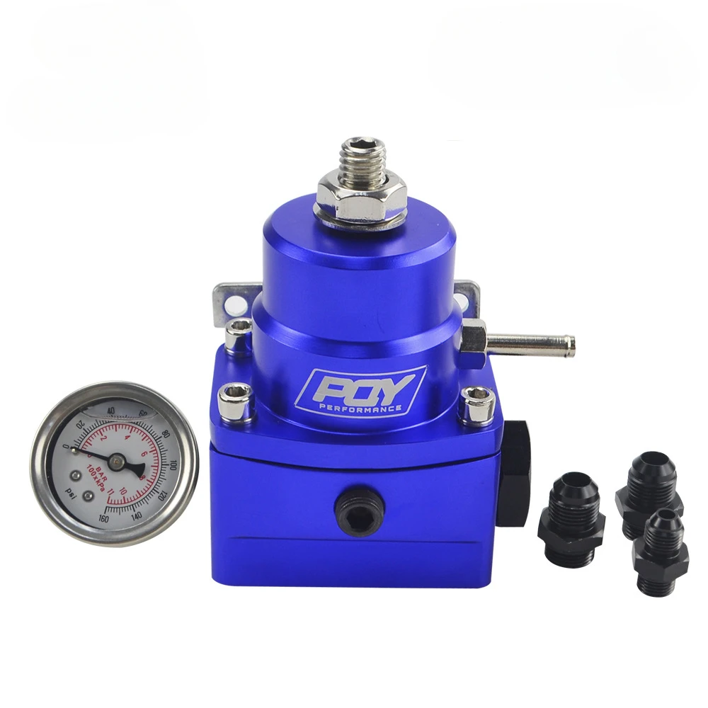 AN8 high pressure fuel regulator w/ boost - 8AN 8/8/6 EFI Fuel Pressure Regulator with gauge LZ7855